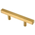 thumbnail image 3 of Brushed Brass Cabinet Pulls 10 Pack - 6" T Bar Handles, 3-3/4" Hole Centers - Kitchen Cabinet Hardware, Drawer Pulls for Bathroom, Furniture Updates, 3 of 5