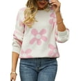 thumbnail image 3 of GXFC Women Teen Girls Juniors Sweater Casual Long Sleeve Oversized Flower Knit Pullover Fall Warm Knitwear Top Clothes for Women, 3 of 9