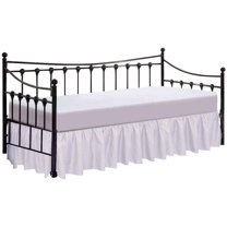 Split Corner Ruffle Bed Skirts 22" Drop, Fully Elastic Dust Ruffle, 100% Microfiber, Split Corner Bed Skirt Fade Resistant, Machine Washable Luxurious Fabric, Cal king Size - White Solid.