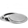 Round Stainless Steel Korean BBQ Grill Plate Barbecue Set Nonstick Pan