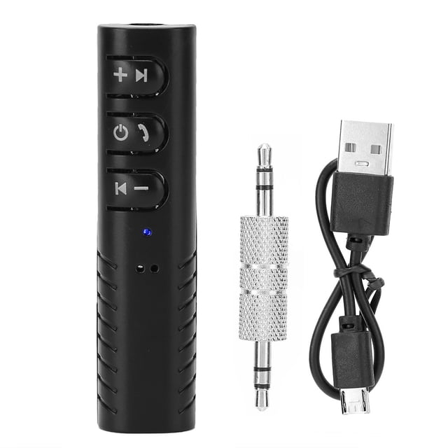 Receptor de audio Lavalier Bluetooth 4.1, adaptador de manos libres estéreo para coche con entrada AUX de 3,5 mm
