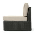 thumbnail image 7 of Felicity Outdoor Wicker Armless Chairs with Cushions, Set of 2, Dark Brown and Beige, 7 of 7
