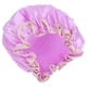 thumbnail image 2 of Gorros de baño para el pelo, gorros de ducha con banda elástica, impermeables, reutilizables, gorros de baño para mujeres, color morado, 2 of 8