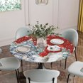 thumbnail image 5 of Red Bear Christmas Round Tablecloth for 36-44 Inch Tables, Fitted Table Cover with Elastic Edge, Xmas Tree Snowflake Waterproof Outdoor Table Cloth Protector for Patio Garden Dinner Picnic, 5 of 9