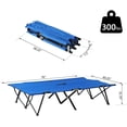 thumbnail image 3 of Outsunny Portable Two Person Double Folding Camping Cot for Adults - Blue, 3 of 6
