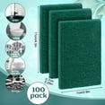 thumbnail image 3 of 100 Pcs Heavy Duty Scouring Pads Non Scratch Household Scrub Pads for Cleaning Reusable Pan Scrubber Anti Grease Scrubbing Pads for Dish Kitchen Metal Grills, 4.3 x 3 x 0.3 in (Green), 3 of 4