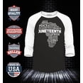 thumbnail image 2 of Shop4Ever Men's Juneteenth Africa Word Cloud Montage Raglan Baseball Shirt XXX-Large Heather Grey/Black, 2 of 4