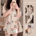 thumbnail image 5 of Pijama de mujer de verano con burbujas y arrugas, manga corta, pantalones cortos, cárdigan, ropa de hogar dulce, traje de dos piezas de moda, 5 of 5