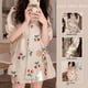 thumbnail image 4 of Pijama de mujer de verano con burbujas y arrugas, manga corta, pantalones cortos, cárdigan, ropa de hogar dulce, traje de dos piezas de moda, 4 of 5