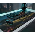 thumbnail image 2 of Heluo.Zu XXL Gaming Mouse Pad 35.4x15.7 inch, Starry Mountain Path Landscape Theme Desk Mat,Large Green Meadow Flower Scene Mousepad, 2 of 8