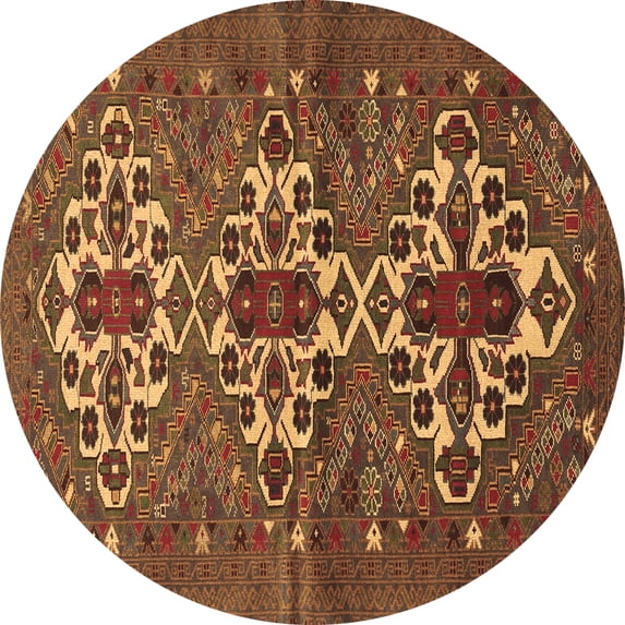 Ahgly Company Indoor Round Persian Brown Traditional Area Rugs, 5' Round