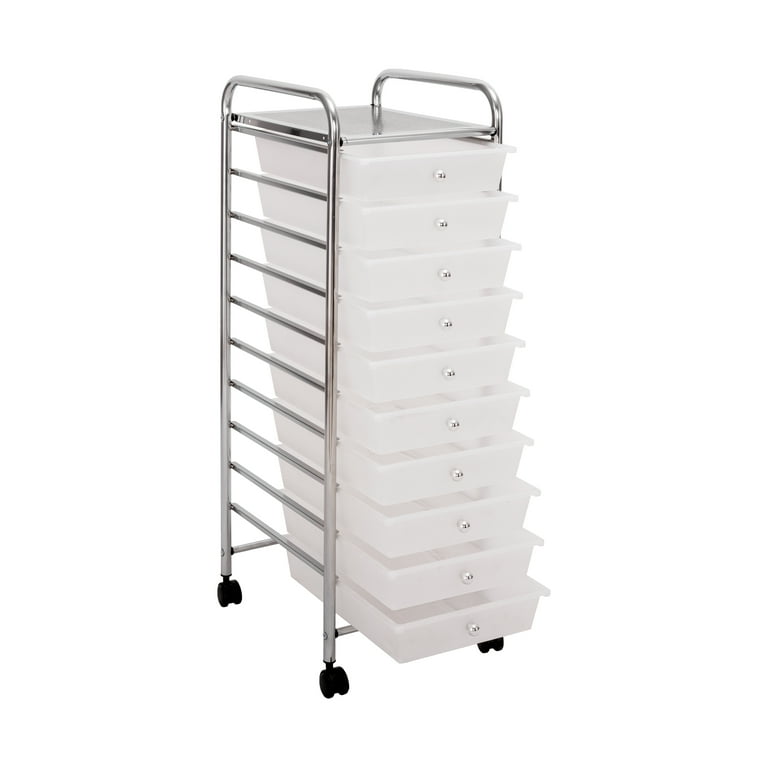 Seville Classics 10-Drawer Organizer Cart, Frost White photo 2