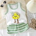 thumbnail image 2 of XZNPDUCQ Toddler Baby Boy Girls Summer Outfits Short Sleeve T-Shirt + Short Pants 2PCS Set Casual Clothes Pajamas & Dailywear Set (7-8 Years,Light Green), 2 of 8