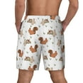 thumbnail image 2 of Lsque Mens Swim Trunks Rabbit And Squirrel Pattern - Bathing Suit Compression Liner - Beach Swim Shorts Swimwear - (S-3XL) - Stretch Quick Dry -Large, 2 of 9