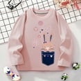 thumbnail image 2 of uikmnh Cute Sweatshirts Girls Long Sleeve Tops Cute Bunny Heart Print Tee Winter Fall Round Neck Shirt Soft Comfortable Kids Casual Blouse Size:5-6 Years, 2 of 8