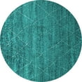 thumbnail image 1 of Ahgly Company Machine Washable Indoor Round Oriental Turquoise Blue Industrial Area Rugs, 4' Round, 1 of 4