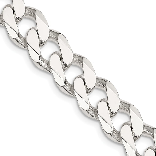 925 Sterling Silver 11mm Strass Chaîne Pendentif Pendentif Biseauté