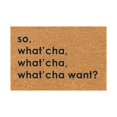 thumbnail image 2 of Giyblacko Carpet"What Do You Want?" Classic Brown Floor Mat with English Phrase, Non-Slip Indoor Welcome Rug., 2 of 7