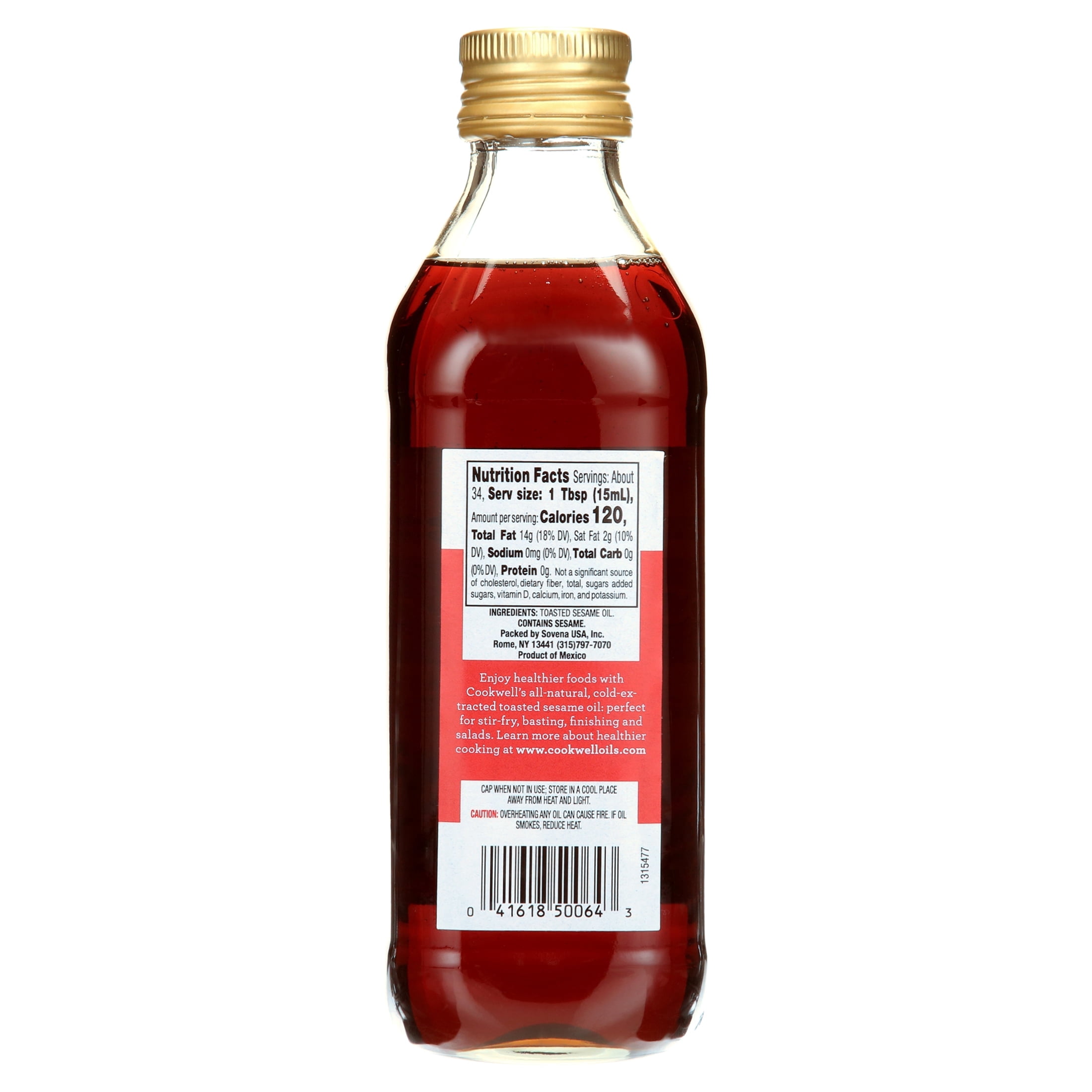 Cookwell Toasted Sesame Oil for Cooking and Basting, 17 fl oz