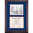 thumbnail image 1 of OCM Diploma Frame for University of Dayton, Navy/Cherry Mat with Chapel Pen & Ink, 24" x 17", 1 of 5