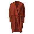 thumbnail image 2 of Gabardina para Mujer Gibobby Suéter cárdigan de punto largo con parte delantera abierta sólida Rojo XL, 2 of 5