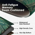 thumbnail image 3 of Anti-Fatigue Kitchen Rug Set of 2 Palm Leaves Green Tropical Cushioned Kitchen Floor Mat, Standing Mat Waterproof Non-Slip Kitchen Mats and Rugs PVC Ergonomic Comfort Foam Rug for Kitchen, 3 of 6