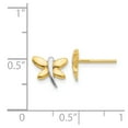 thumbnail image 3 of 14K Two-Tone Gold Earring Button Women'S 10 mm 8 With Rhodium Polished DragoNFLy Post Earrings, 3 of 3