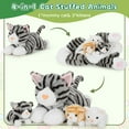 thumbnail image 4 of Tezituor 4Pcs Cat Stuffed Animal 16.5" Giant Cat Plush with 3 Babies Plush Toy, 4 of 8