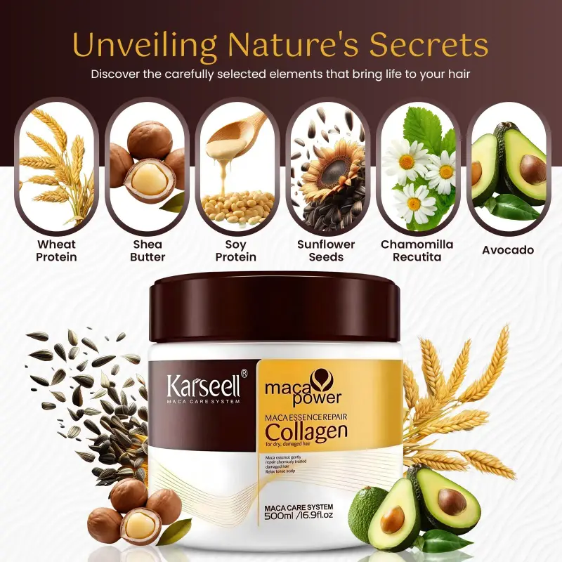 Karseell Maca Essence Repair Collagen Hair Treatment 500ml / 16.91oz EXP: 3/2027