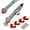 RED, variant on Caulking Silicone Smother Remover Tool, 7-in-1 kit Scraper, Silicone Smoother, Rubber Shovel, 5 Pads, Sickle, 4 Blades. Stainless Steel Nozzle applicator, Tile Grout Caulk Removal Set I Red