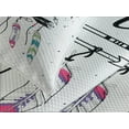 thumbnail image 4 of Ambesonne Indie Quilted Bedspread Set 3 Pcs, Bohemian Dream, Queen Size, Black White Pink, 4 of 5