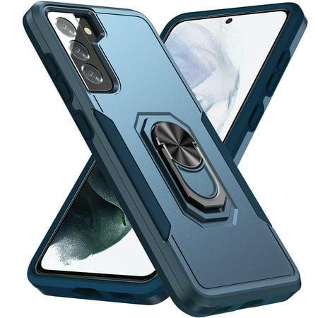 Galaxy S21 Ultra Case, 360 degree Rotate Ring Stand Rugged Lightweight Slim Impact-Resistant Full Body Shockproof Protective Bumper Case For Samsung Galaxy S21 Ultra,Blue