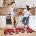 thumbnail image 6 of 2-Piece Kitchen Rugs Set Non-Slip Mats Carpet Floor for Kitchen, Bathroom (19.7"x27.6" & 19.7"x47.2") Red Christmas Tree and Lights, 6 of 7