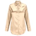 thumbnail image 3 of Gyexs Satin Blouses for Women Long Sleeve Button Down Silk Shirts Business Casual Loose Workwear Tunic Tops Beige, Size M, 3 of 4