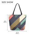 thumbnail image 5 of FORMRS Womens Canvas Tote Bag with Zipper Inner Pocket Shoulder Handbag, Green Geometric, 5 of 7