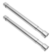 2 Pcs Telescopic Laundry Rod Shower Pole Extendable Clothes Rail Curtain Rods Silver