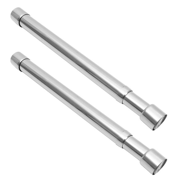 2 Pcs Telescopic Laundry Rod Shower Pole Extendable Clothes Rail Curtain Rods Silver