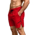 thumbnail image 4 of Aimik Men's Gym Athletic Shorts Side Zipper Pocket Contrast Drawstring Quick-Dry Summer Shorts for Workout Running Sports, 4 of 6
