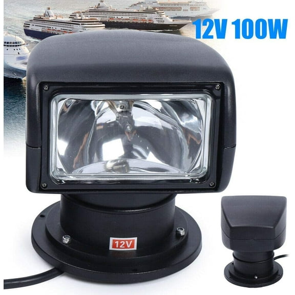 Denest 100W LED Boat Spotlight Marine Searchlight Spot Light, Remote Control for Boat Truck Car