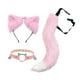 thumbnail image 1 of 3 piezas de orejas y cola de animales para disfraz de fiesta elegante, orejas de peluche, diadema para el cabello para baile de graduación Rosa Blanco, 1 of 9