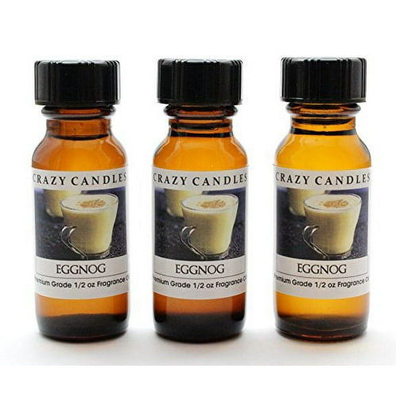 Crazy Candles Eggnog 3 Bottles 1/2 FL Oz Each (15ml) Premium Grade Scented Fragrance Oil