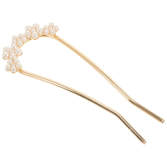 Épingle à Cheveux en Forme de U pour Filles, Chignon Français, Bâton de Chignon, Épingle Perlée, Accessoire pour Cheveux, Épingle Chignon