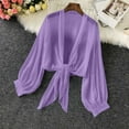 thumbnail image 7 of Xdegoge Cover Ups for Women Tie Front Cardigan Tops Bow Sheer Lantern Long Sleeve Blouse Fashion Summer Tops 2025 Lightweight Fashion Printed Beach Shirts In Store Shopping Purchases / History, 7 of 7