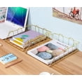 thumbnail image 3 of Letter Tray, Stackable, Copper, 2 Pieces Gold, 3 of 5