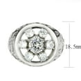 thumbnail image 4 of Anillo Color Plata Para Hombres de Acero Inoxidable Diamantes en Flor de Hexagono, 4 of 5