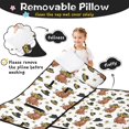 thumbnail image 3 of Highland Cow and Sunflower Print Teens Toddler Nap Mat with Pillow, Sleeping Mat Bag for Preschool Daycare 51"x22", 3 of 6