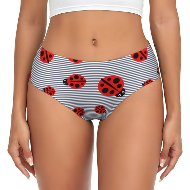 Balery Ladybug Ropa Interior de Algodón para Mujer con Dibujo – Braguitas Cómodas y Elásticas, Estilo Clásico-Large
