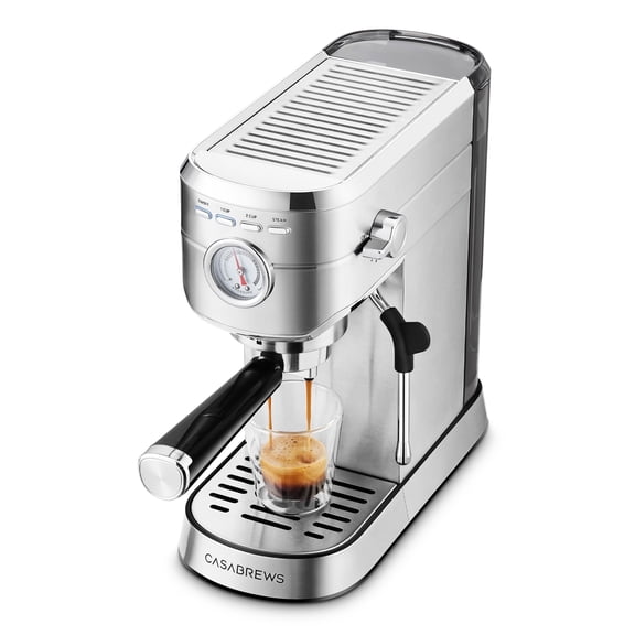 Casabrews 20 Bar Espresso Machine with Milk Frother Steam Wand, Stainless Steel Professional Cappuccino and Latte Coffee Machine, New, Silver
