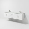 thumbnail image 6 of Geneva 72 in. W Glossy White Double Bath Vanity, Carrara Marble Top, and Faucet Set, 6 of 11