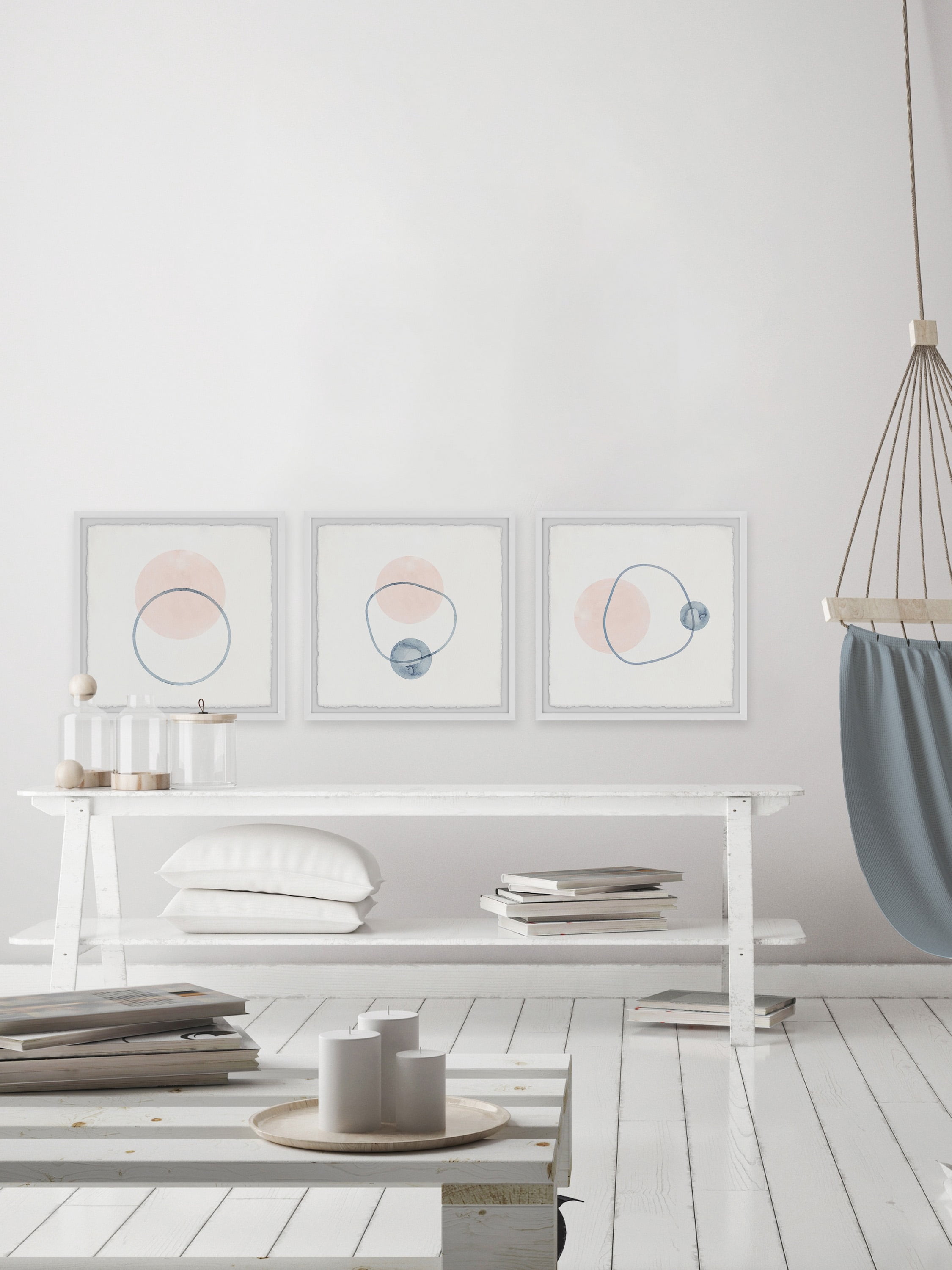Parvez Taj Three Orbiting Circles Triptych